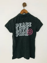 Load image into Gallery viewer, Victoria’s Secret PINK Women’s Distressed Polo Shirt Top | S | Grey