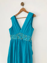 Load image into Gallery viewer, Monsoon Women's Silk Embroidered Mini Dress | UK12 | Blue