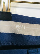 Load image into Gallery viewer, HIGH Everyday Couture KNIT Women's Trompe l’Œuil Skirt Cropped Smart Trousers | L UK14 | Blue