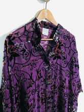 Load image into Gallery viewer, Wall London Women's Velvet Floral Blouse | M UK10-12 | Purple