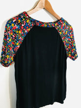 Load image into Gallery viewer, Oasis Women's Colour Block Floral T-Shirt | M UK10-12 | Black