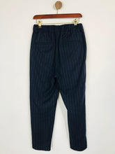 Load image into Gallery viewer, Toast Women's Wool Striped Casual Trousers | UK8 | Blue