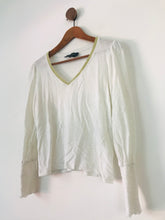Load image into Gallery viewer, Wyse London Women’s V-Neck Linen Blouse Top | 2 UK10 | White