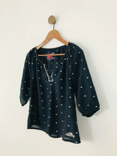 Load image into Gallery viewer, SuperDry Women’s Polka-Dot Tunic Top Blouse | S UK8 | Navy Blue