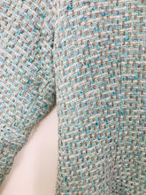 Load image into Gallery viewer, Jean Muir Women's Tweed Overcoat | UK12 | Blue