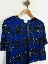 Load image into Gallery viewer, Stenay Women's Sequin Vintage Cardigan | L UK14 | Blue
