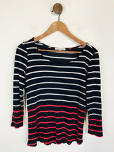 Load image into Gallery viewer, Red Haute Women's Striped Open Back T-Shirt | M UK10-12 | Blue