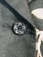 Load image into Gallery viewer, Precis Women's Linen Embroidered Blazer Jacket | UK12 | Black