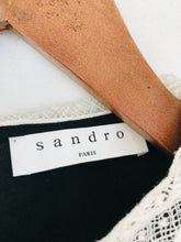 Load image into Gallery viewer, Sandro Women's Lace Collar T-Shirt | UK10 | Black
