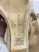 Load image into Gallery viewer, Zara Women’s Wedge Heeled Espadrille Tie Bow Sandals | 38 UK5 | Pink