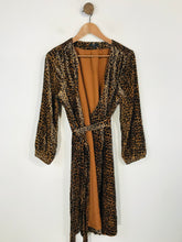 Load image into Gallery viewer, J.Crew Women's Velour Leopard Print Wrap Dress | UK12 | Multicoloured