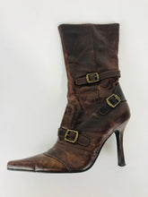 Load image into Gallery viewer, River Island Women's Leather Heeled Boots | UK4 | Brown