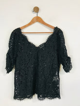 Load image into Gallery viewer, Joie Women's Lace V-Neck Blouse | M UK10-12 | Black