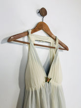 Load image into Gallery viewer, Meghan Women's Embroidered Pleated Midi Dress NWT | US2 UK6 | Beige