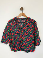 Load image into Gallery viewer, Zara Women's Cherry Print Blouse | XS UK6-8 | Blue