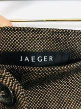 Load image into Gallery viewer, Jaeger Women’s Wool Button Up Skirt | UK14 | Brown