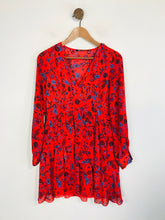 Load image into Gallery viewer, Zara Women's Floral Ruffle Mini Dress | S UK8 | Red
