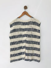 Load image into Gallery viewer, Masai Women's Striped Loose Weave Tank Top | L UK14 | White