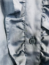 Load image into Gallery viewer, Agnes B Paris Women's Ruffle Button-Up Shirt | EU42 UK14 | Blue