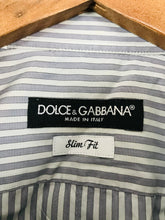 Load image into Gallery viewer, Dolce & Gabbana Men’s Slim Fit Stripe Shirt | 42/16.5 | Grey