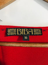 Load image into Gallery viewer, Biba Women's Ruched V-neck A-Line Dress | UK16 | Red