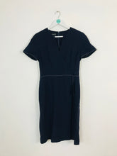 Load image into Gallery viewer, Louis Feraud Women’s 100% Merino Wool Wrap Style Midi Dress | UK12 | Blue