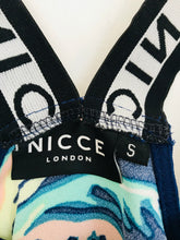 Load image into Gallery viewer, Nicce Women's Tropical Print Shift Mini Dress | S UK8 | Blue