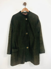 Load image into Gallery viewer, Janbell Women's Suede Vintage Overcoat Coat | L UK14 | Green
