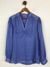 Load image into Gallery viewer, Jigsaw Women's Silk Long Sleeve Button-Up Shirt | UK12 | Blue