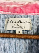 Load image into Gallery viewer, Phase Eight Women's Floral Ribbed Cardigan | UK16 | Blue