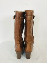 Load image into Gallery viewer, UGG Women’s Wedge Knee Fleece Lined Leather Boots | UK3 | Brown