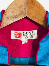 Load image into Gallery viewer, Guyu Women's Floral Embroidery Satin Blazer Jacket | UK16 | Blue