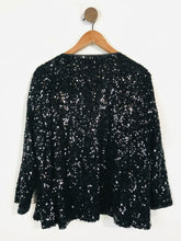 Load image into Gallery viewer, Roger + Roger Women's Sequin Blazer Jacket | UK20 | Black