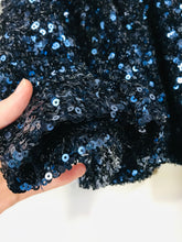 Load image into Gallery viewer, French Connection Women's Glittery Sequin A-Line Dress | UK16 | Blue