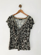 Load image into Gallery viewer, Marc Cain Women's Floral V Neck Blouse | UK16 | Brown