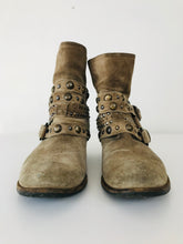 Load image into Gallery viewer, Russell & Bromley Women's Studded Ankle Boots | EU38 UK5 | Brown