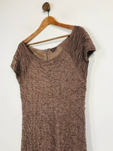 Load image into Gallery viewer, Phase Eight Women's Ribbed Ruched Sheath Dress | UK18 | Brown