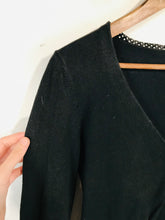 Load image into Gallery viewer, Coast Women's Striped Embroidered Cardigan | UK12 | Black