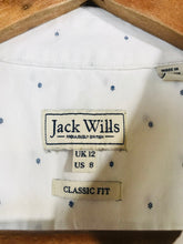 Load image into Gallery viewer, Jack Wills Women's Cotton Polka Dot Button-Up Shirt | UK12 | White