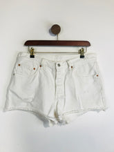 Load image into Gallery viewer, Levi’s Women's Distressed 501 Hot Pants Shorts | S UK8 | White
