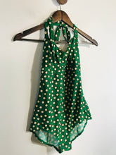 Load image into Gallery viewer, Toast Women's Polka Dot One Piece Swimming Costume Sports Top | UK10 | Green