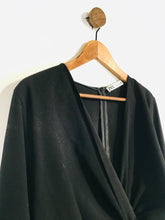 Load image into Gallery viewer, Zara Women's Pleated V-Neck Blouse | XL UK16 | Black