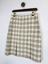 Load image into Gallery viewer, St. John Women's Tweed Check Gingham Pencil Skirt | M UK10-12 | Beige