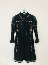 Load image into Gallery viewer, Whistles Women’s Floral Embroidered Long Sleeve Dress | UK6 | Black