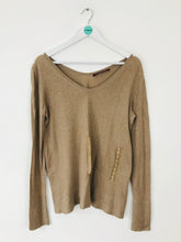 Load image into Gallery viewer, Comptoir Des Cotonniers Women’s Hook and Eye Corset Draped Jumper | XL | Brown