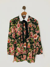 Load image into Gallery viewer, Zara Women’s Floral Tie Blouse Shirt | L UK14 | Green Pink