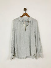 Load image into Gallery viewer, And/Or John Lewis Women’s Striped Henley Shirt NWT | UK10 | White
