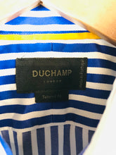 Load image into Gallery viewer, Duchamp Men's Striped Long Sleeve Button-Up Shirt | 43 | Blue