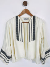 Load image into Gallery viewer, Kaftan Queen Women's Boho Cropped Flare Sleeve Blazer Jacket | M UK10-12 | White