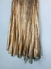 Load image into Gallery viewer, Manoush Women's Leather Pleated Midi A-Line Skirt | UK12 | Yellow